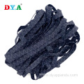 12mm Knitted Flat Braided White Line Black Elastic